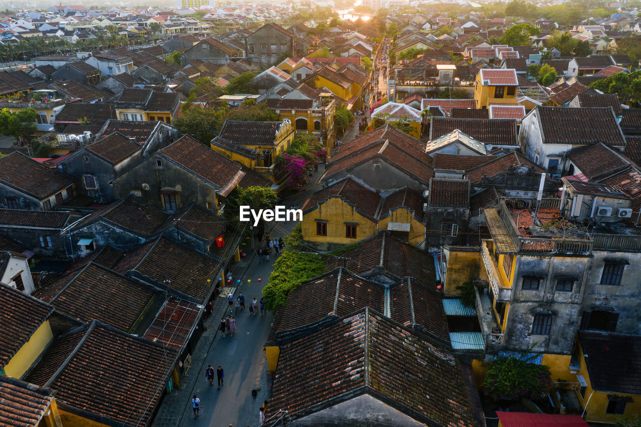 HIGH ANGLE VIEW OF CITY BUILDINGS