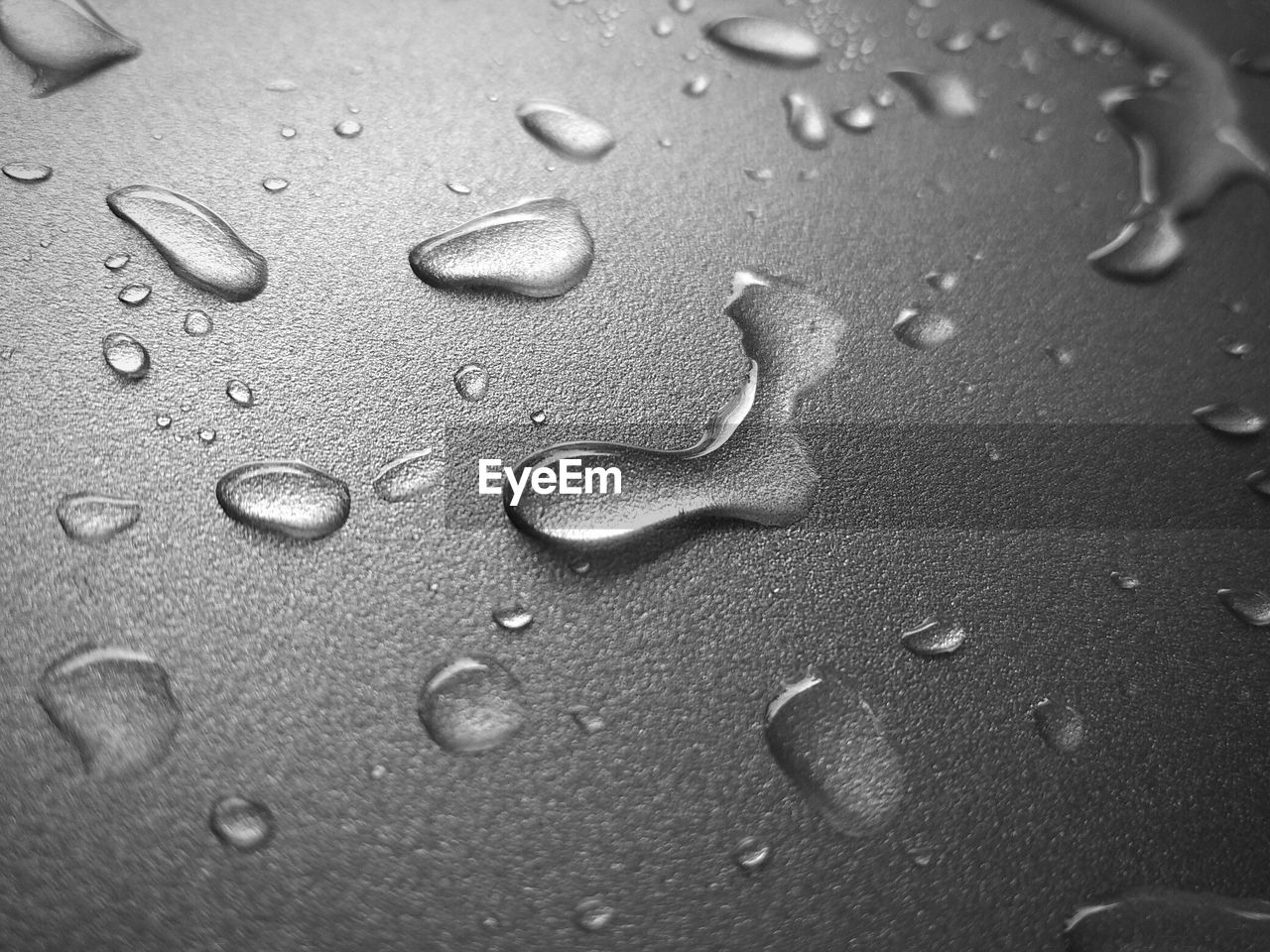 Close-up of water drops on gray background