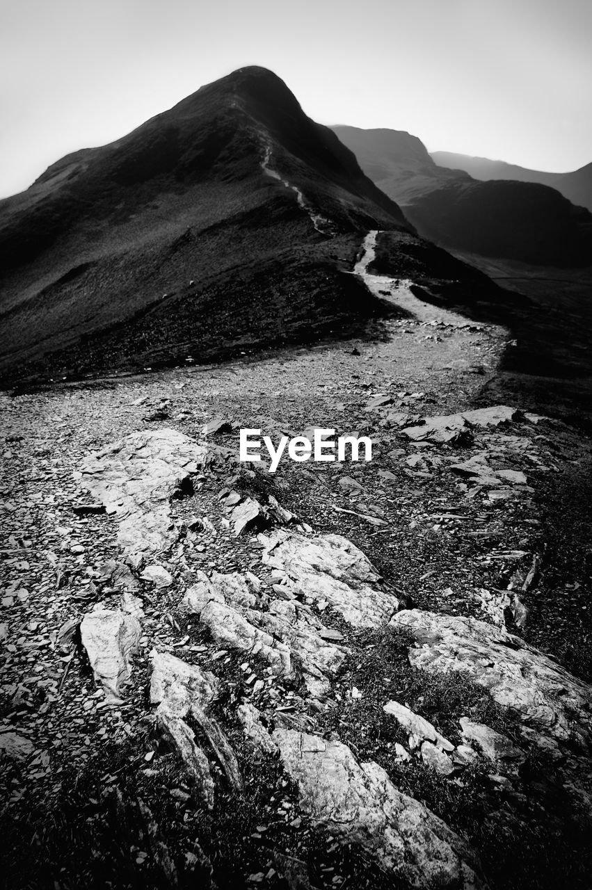 Low angle view of mountains against sky