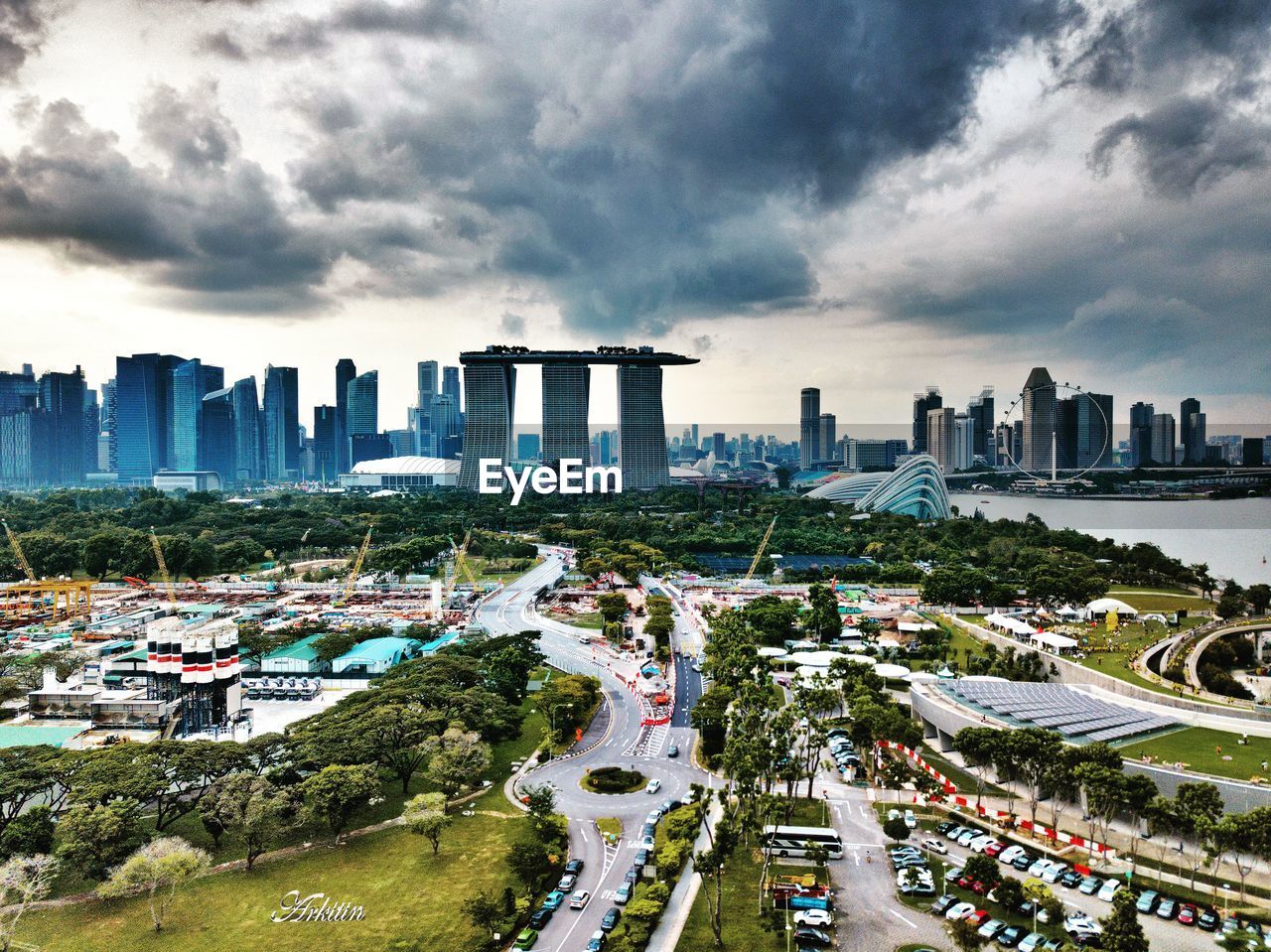 HIGH ANGLE VIEW OF CITYSCAPE