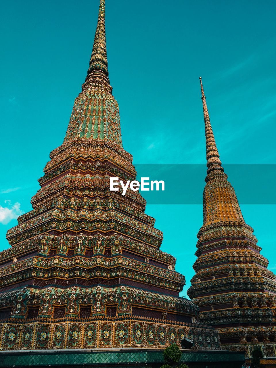 Low angle view of temple against sky