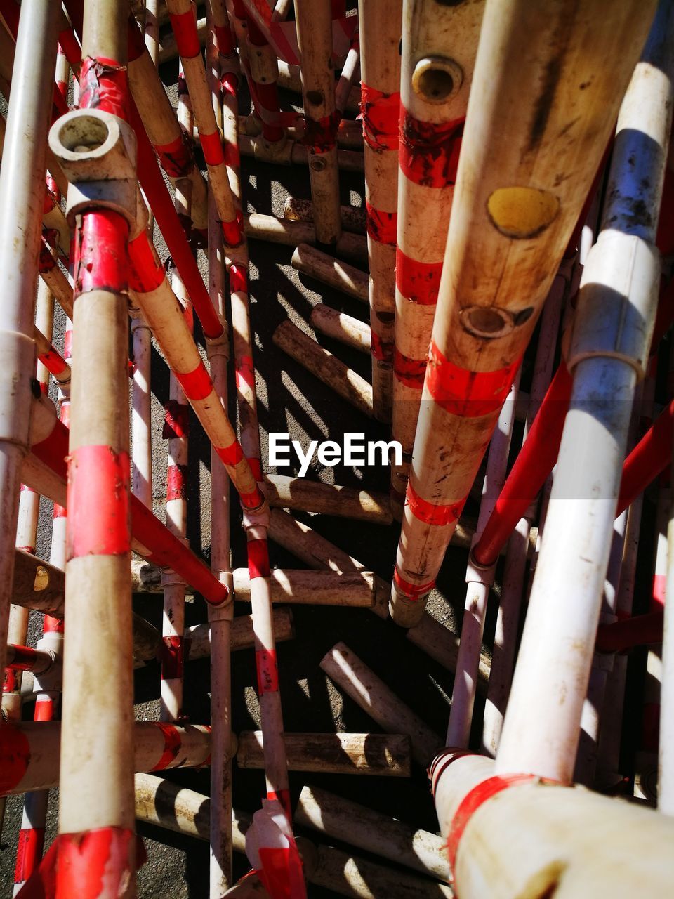 FULL FRAME SHOT OF METAL PIPES IN KITCHEN
