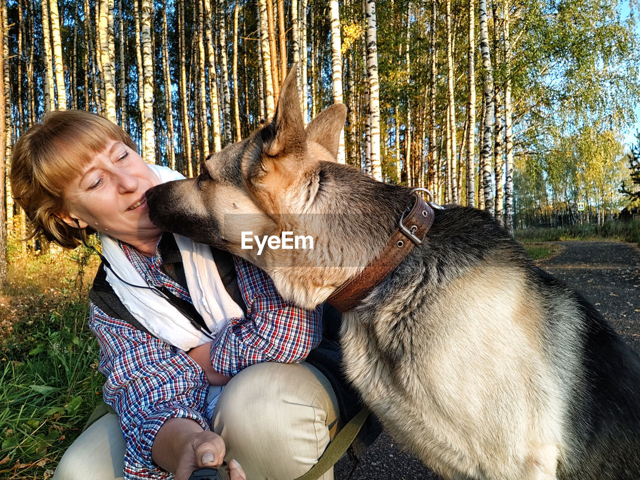 portrait of boy with dog