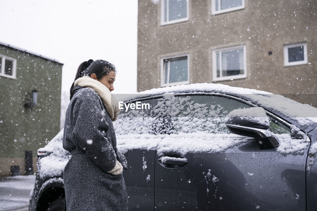 Woman in snow