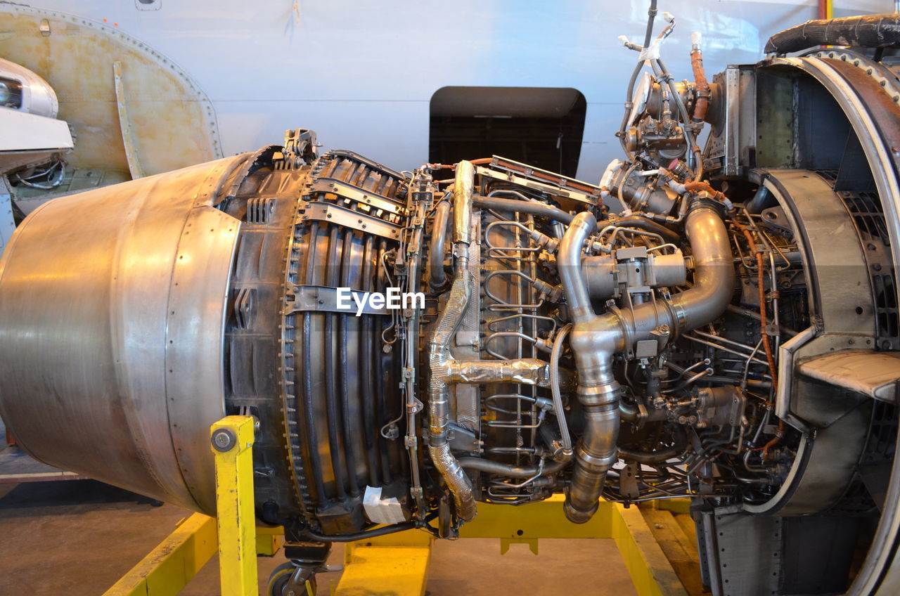 Close-up of jet engine