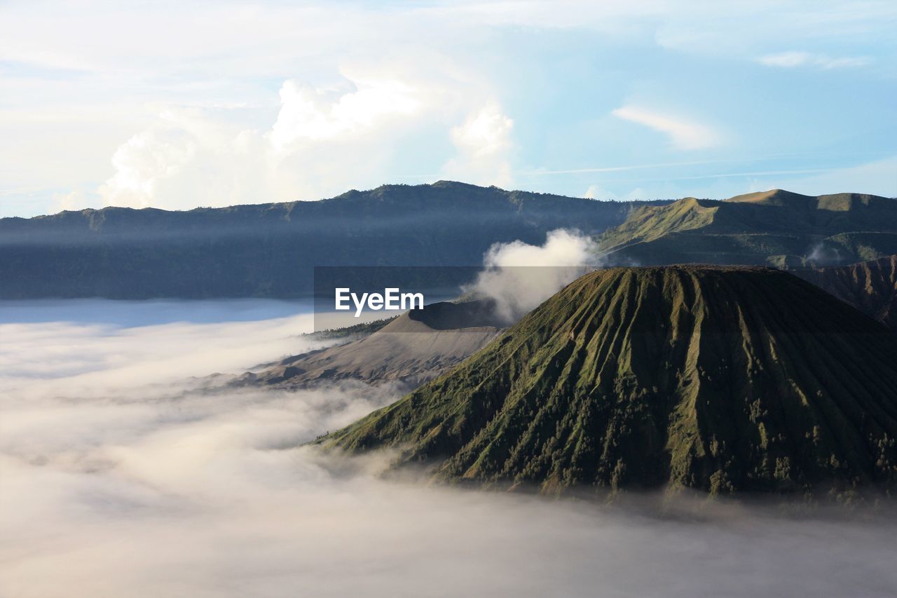 PANORAMIC VIEW OF VOLCANIC LANDSCAPE