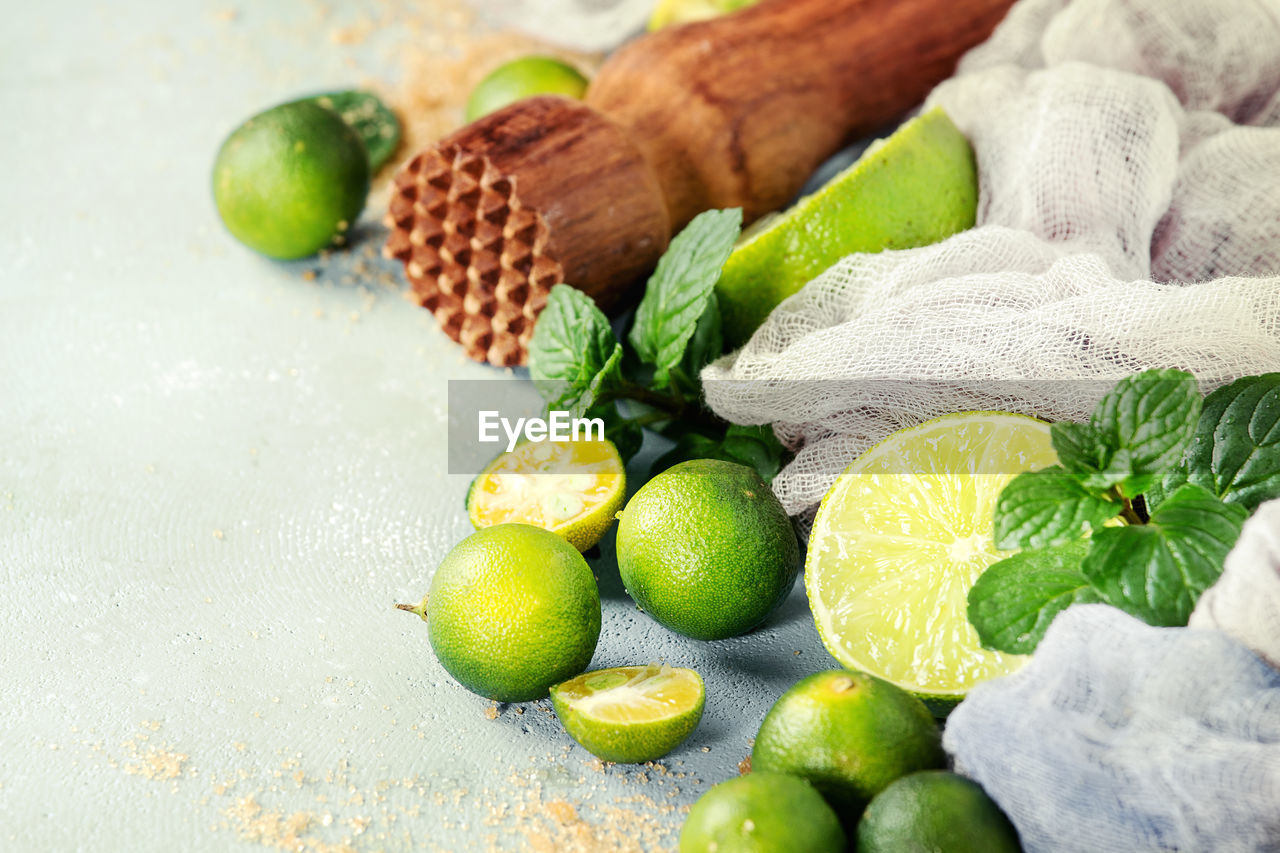 Close-up of fruits on table