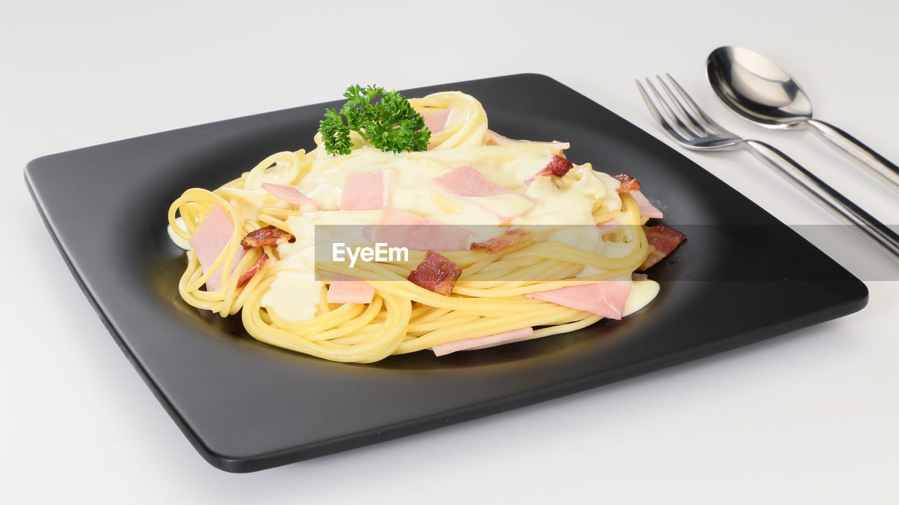 HIGH ANGLE VIEW OF FOOD ON PLATE