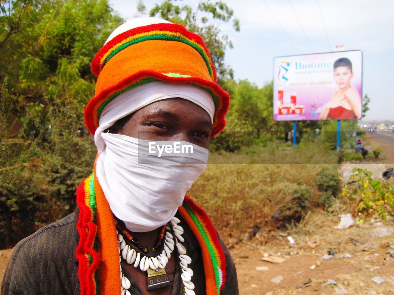 Young man with face mask dr congo