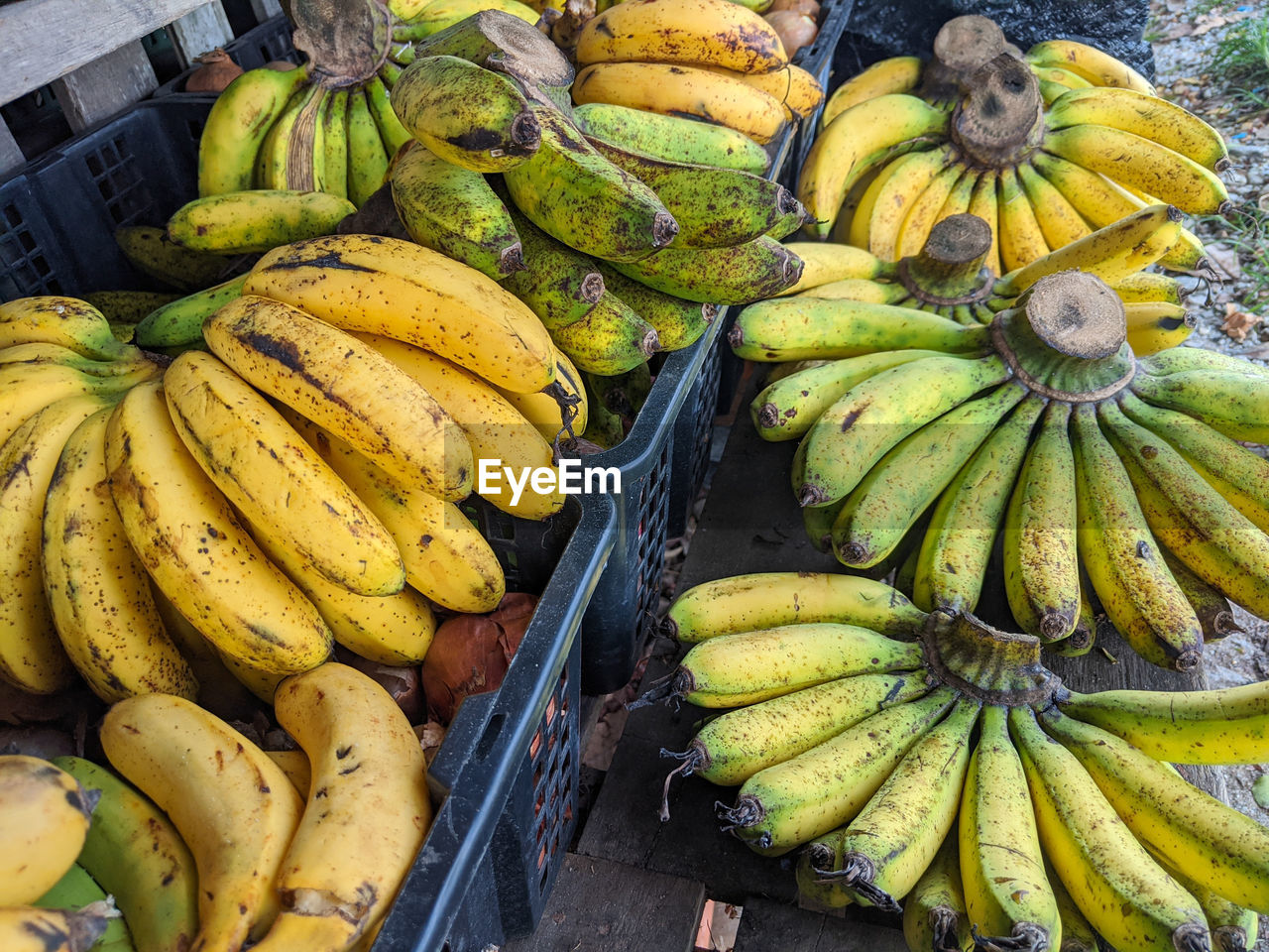 High angle view of fruits for sale at market stall