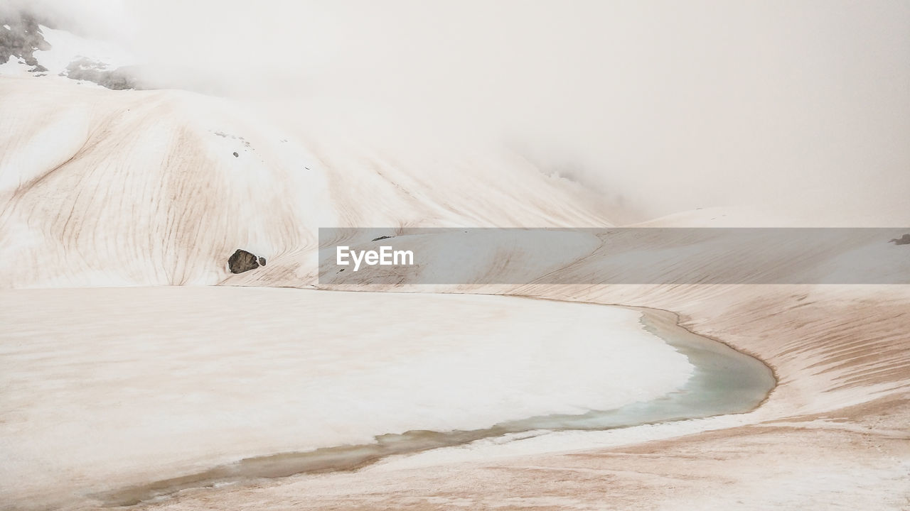 Scenic view of snow covered land