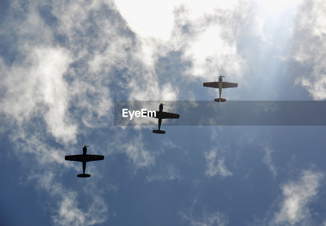 LOW ANGLE VIEW OF BIRD FLYING IN SKY