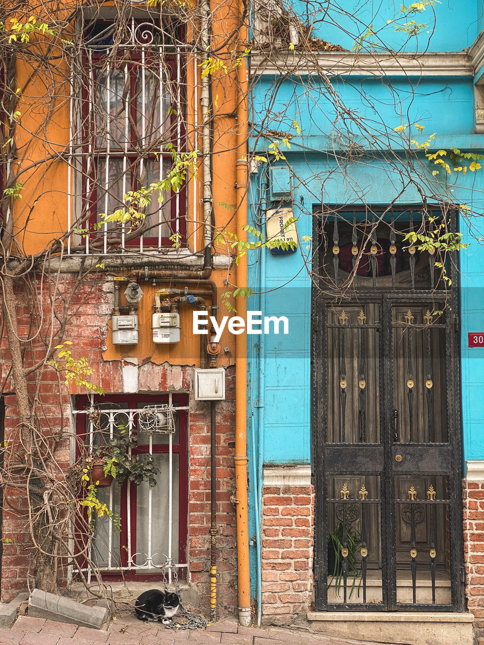 Colourful building in balat, istanbul 