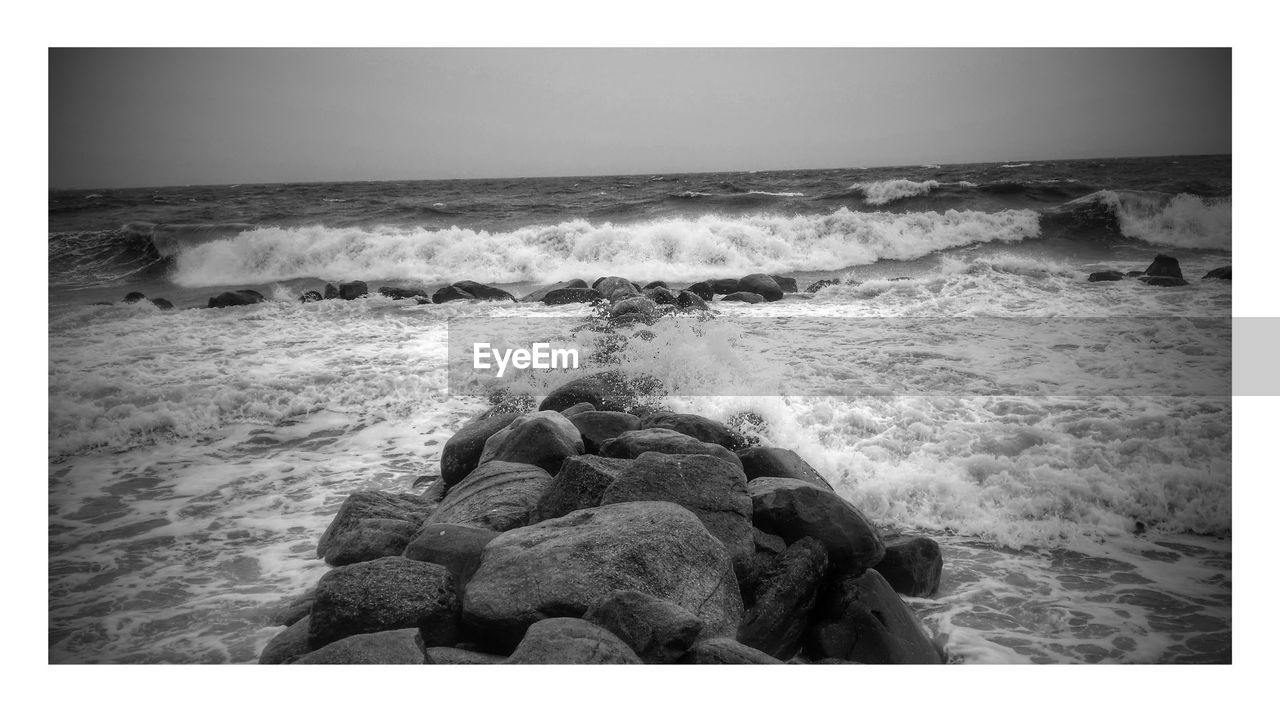 Waves rushing towards shore