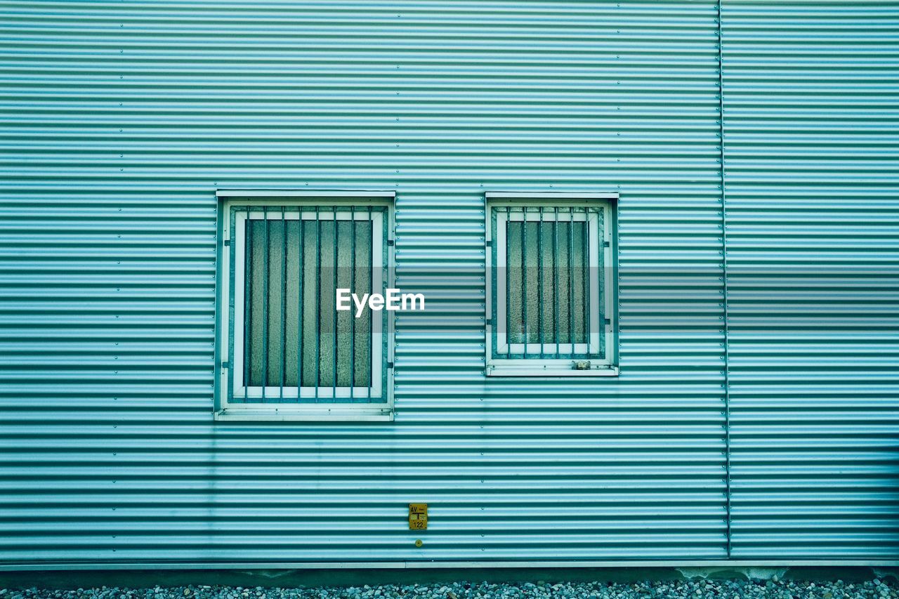 Closed door of building