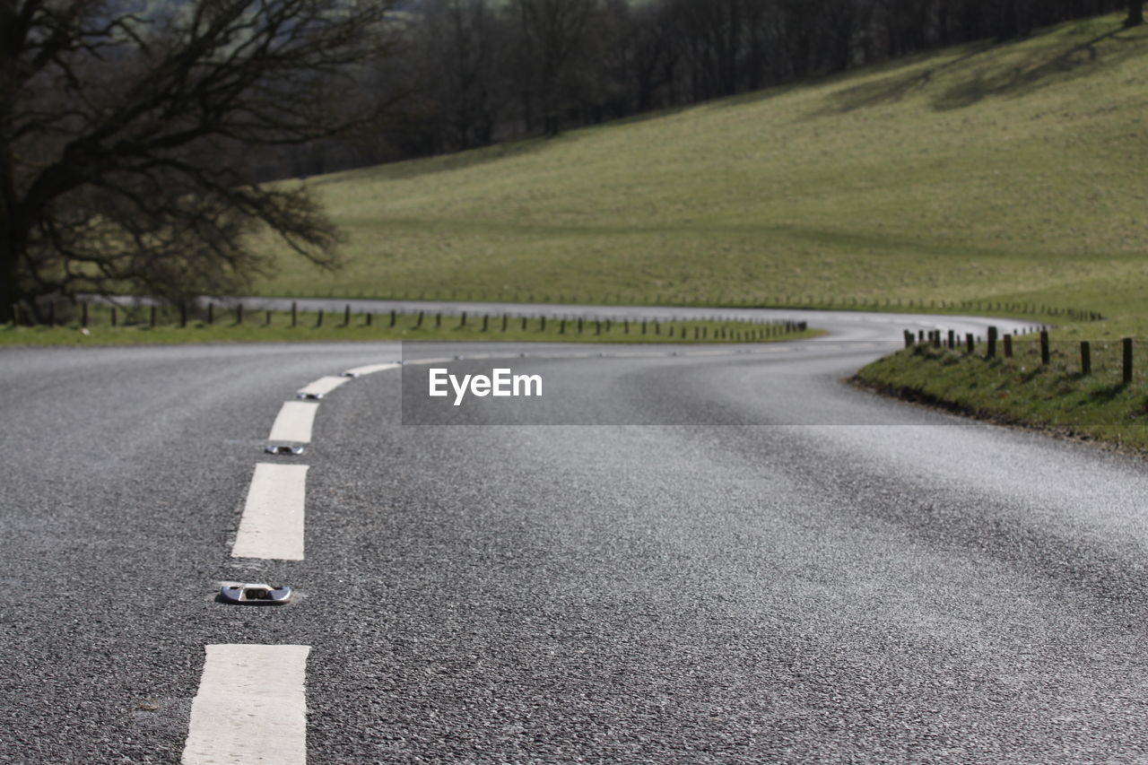 EMPTY ROAD ALONG TREES AND SIDE