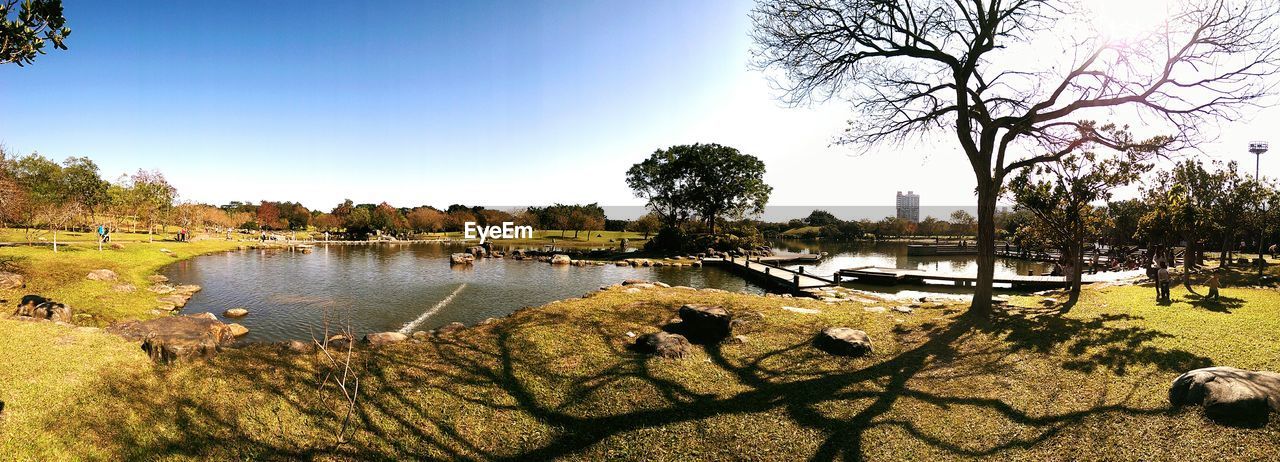 SCENIC VIEW OF RIVER AGAINST CLEAR SKY