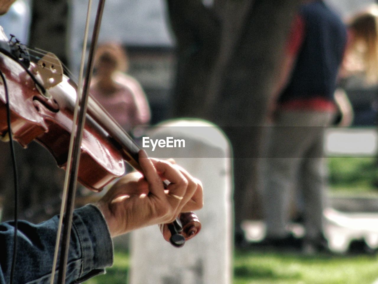 Cropped image of man playing violin