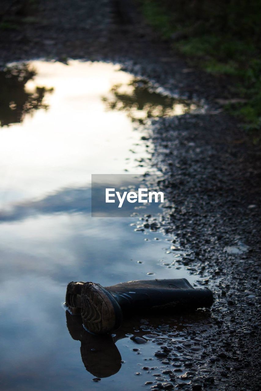 CLOSE-UP OF PUDDLE IN LAKE