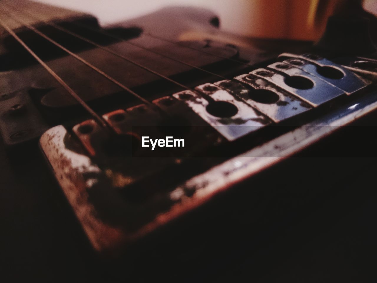 CLOSE-UP OF GUITAR ON STAGE