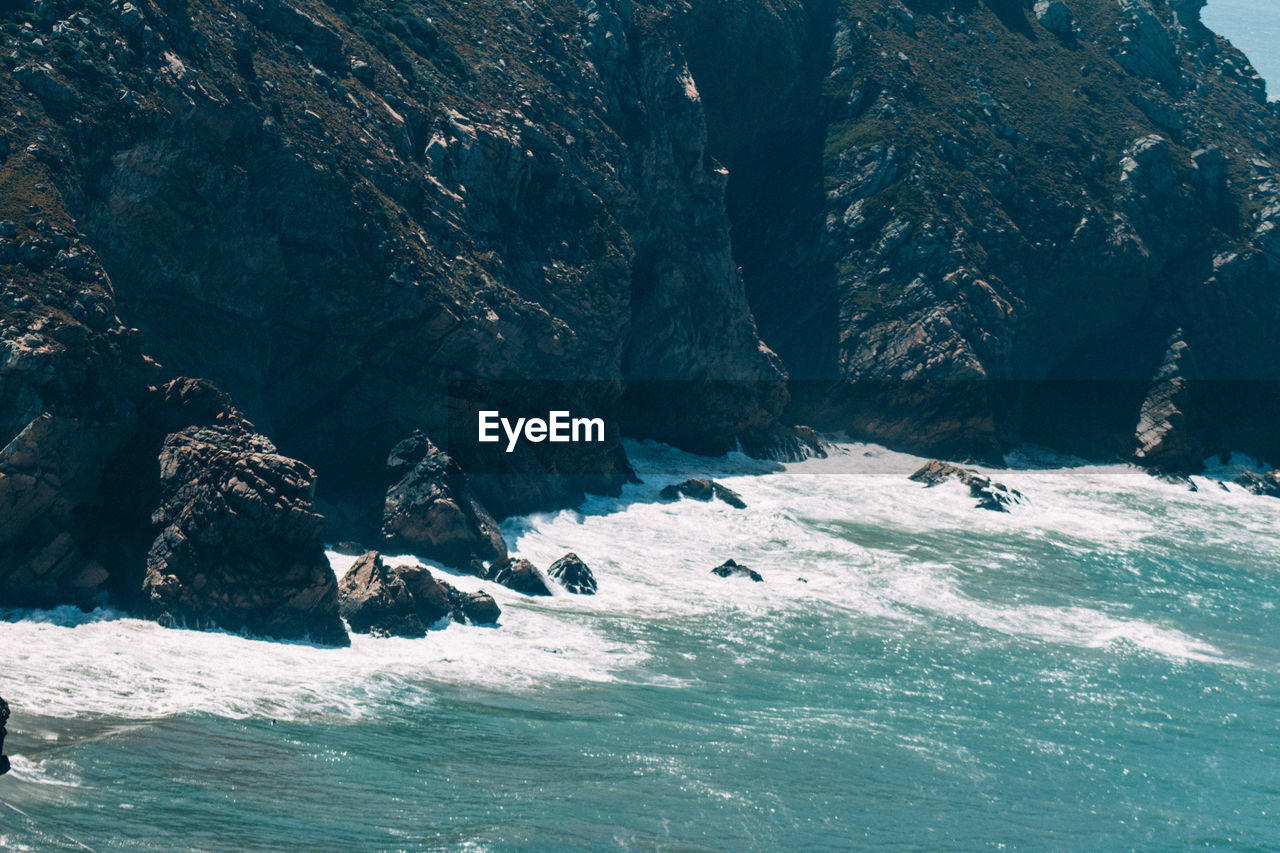 VIEW OF SEA AND ROCKS