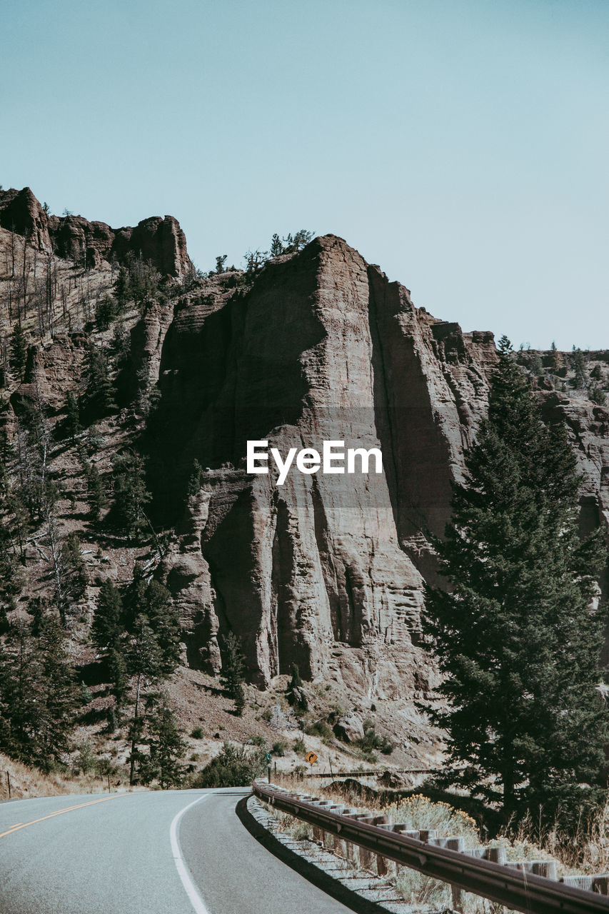 Scenic view of mountains against clear sky