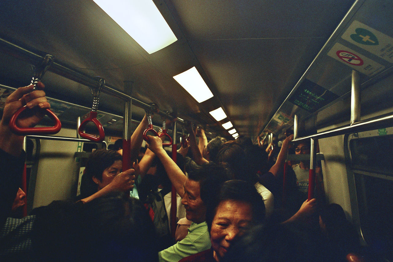 Passengers in traveling in train