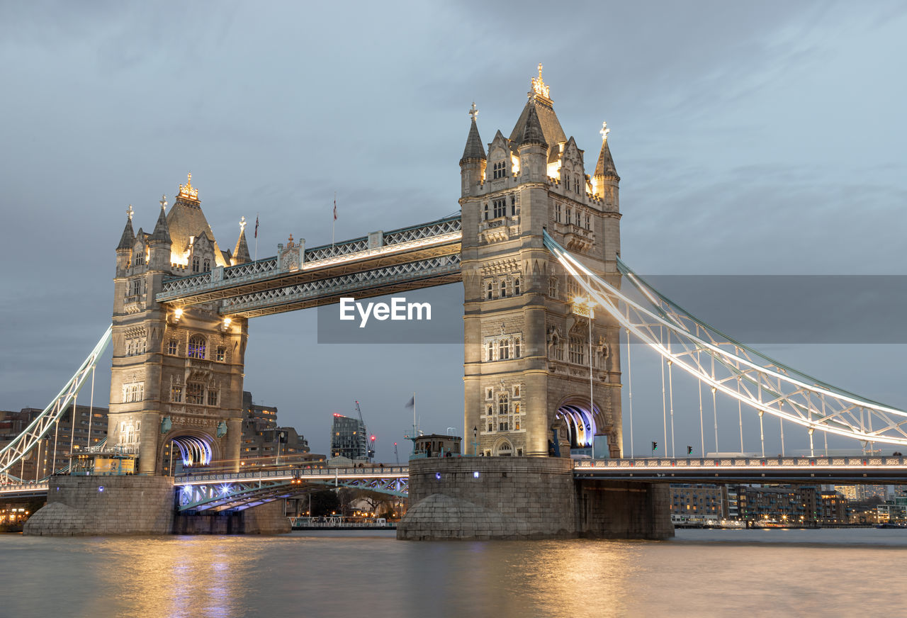 view of bridge over river in city