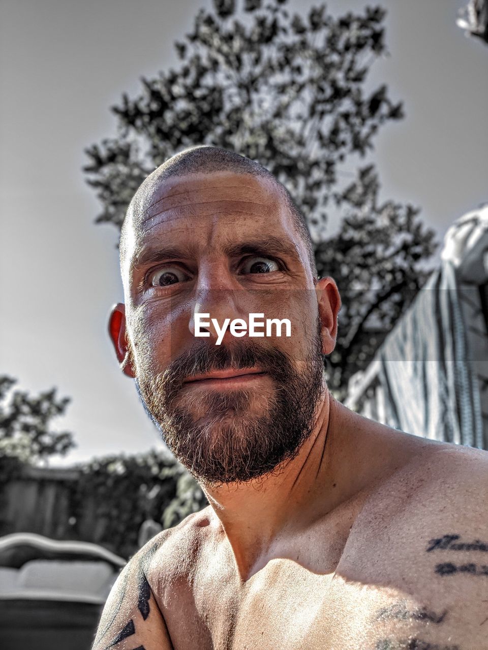 Close-up portrait of a man outdoors