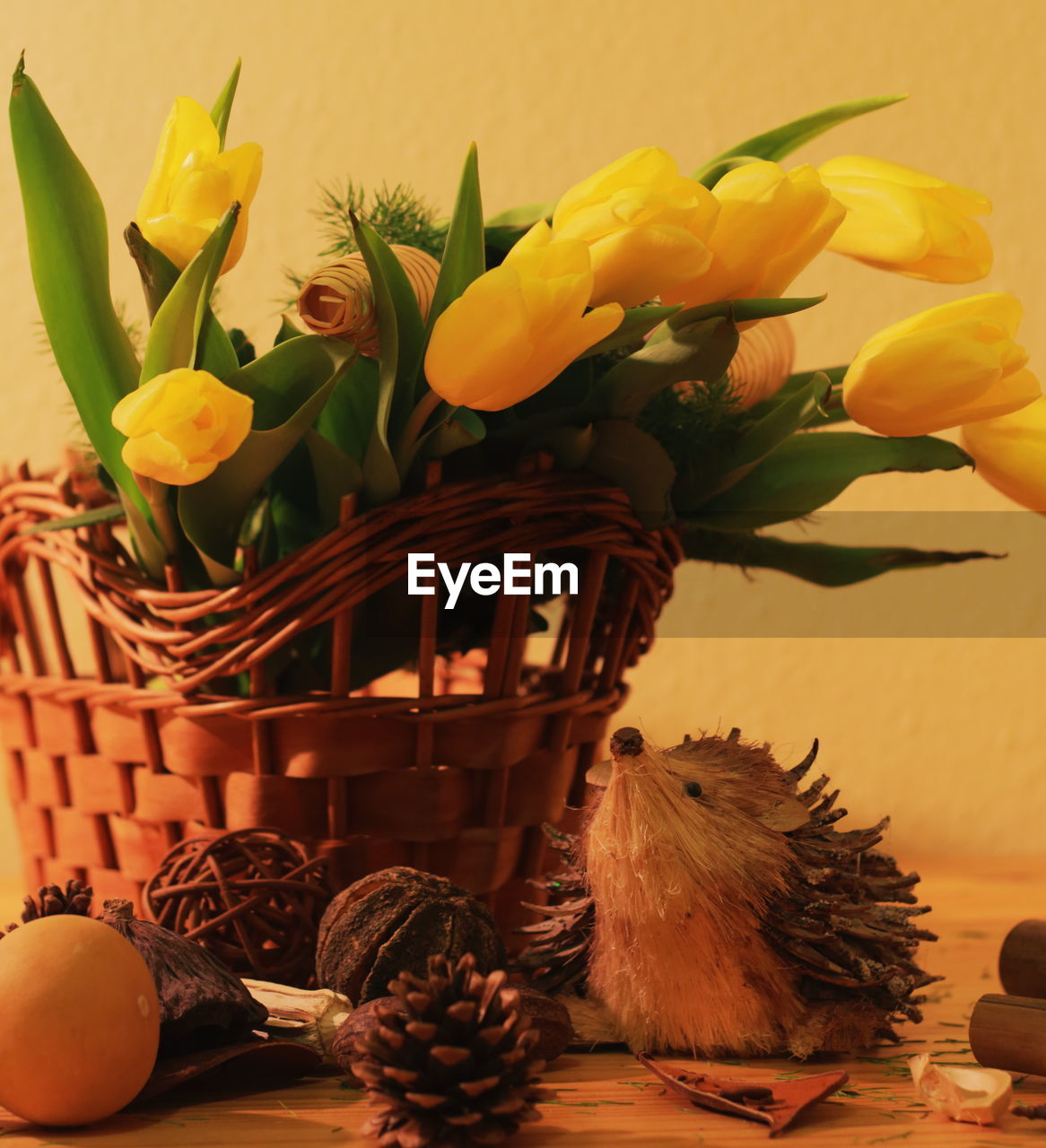 Close-up of decorations on table