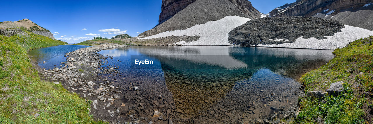 Lake emerald below the summit of mount timpanogos