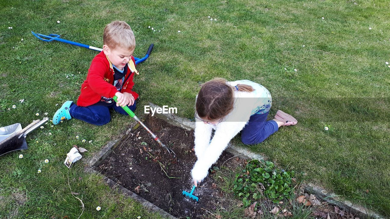 Kids doing some gardening