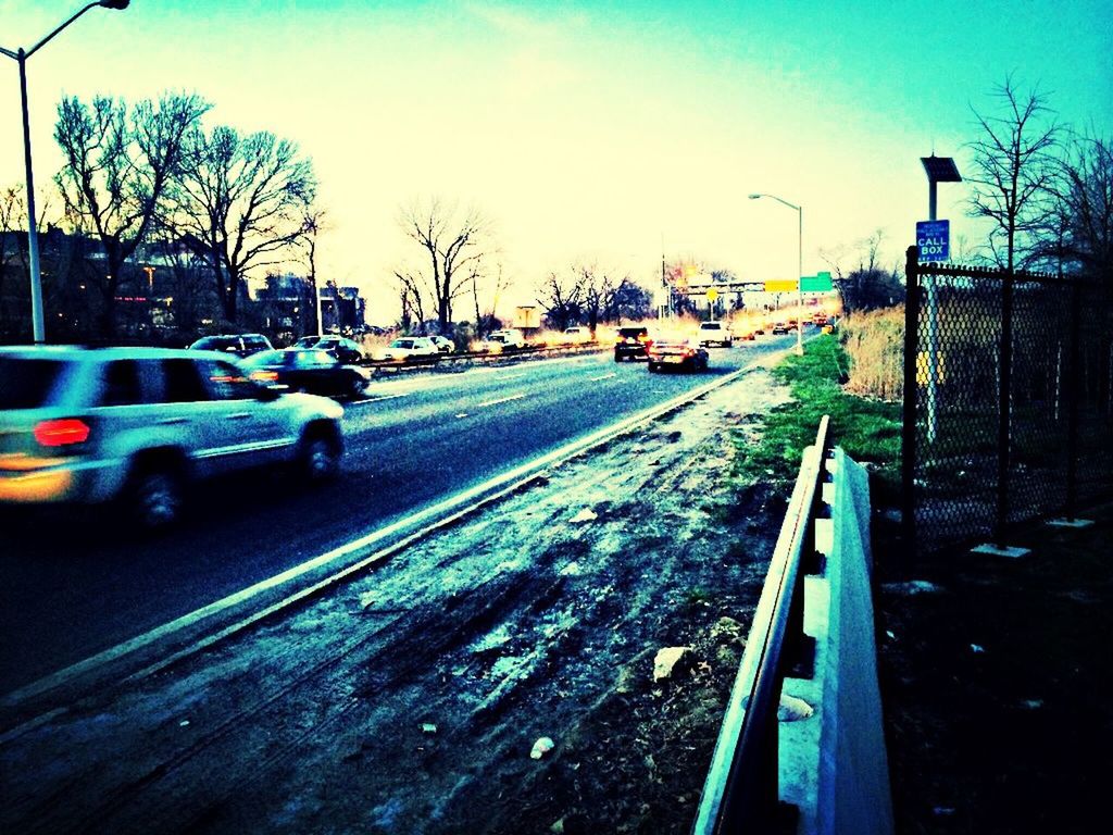 RAILROAD TRACKS ON ROAD