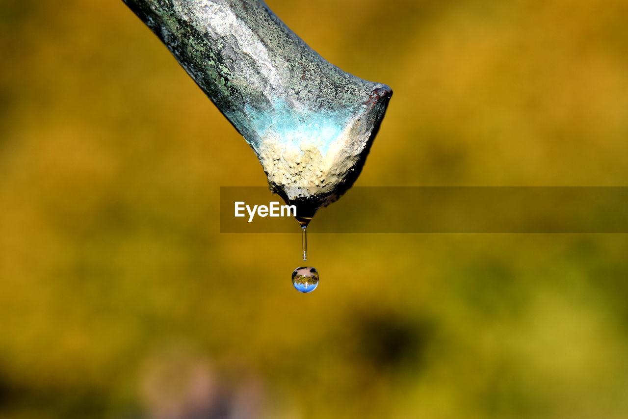 CLOSE-UP OF DROP FALLING ON WATER