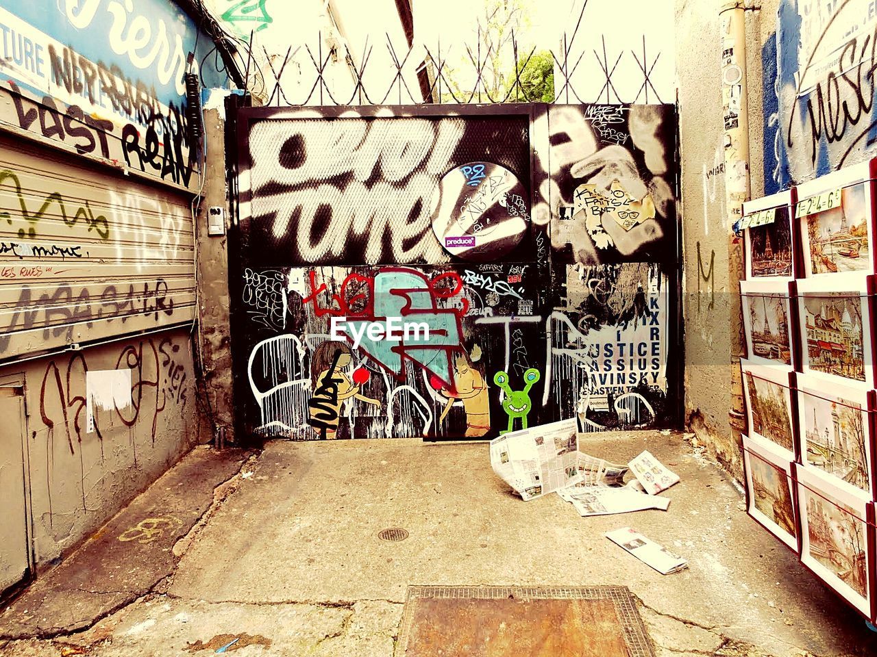 Colorful graffiti on walls