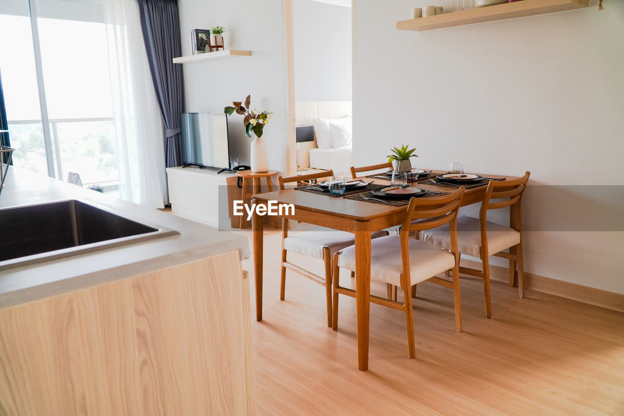 Table and chairs at home