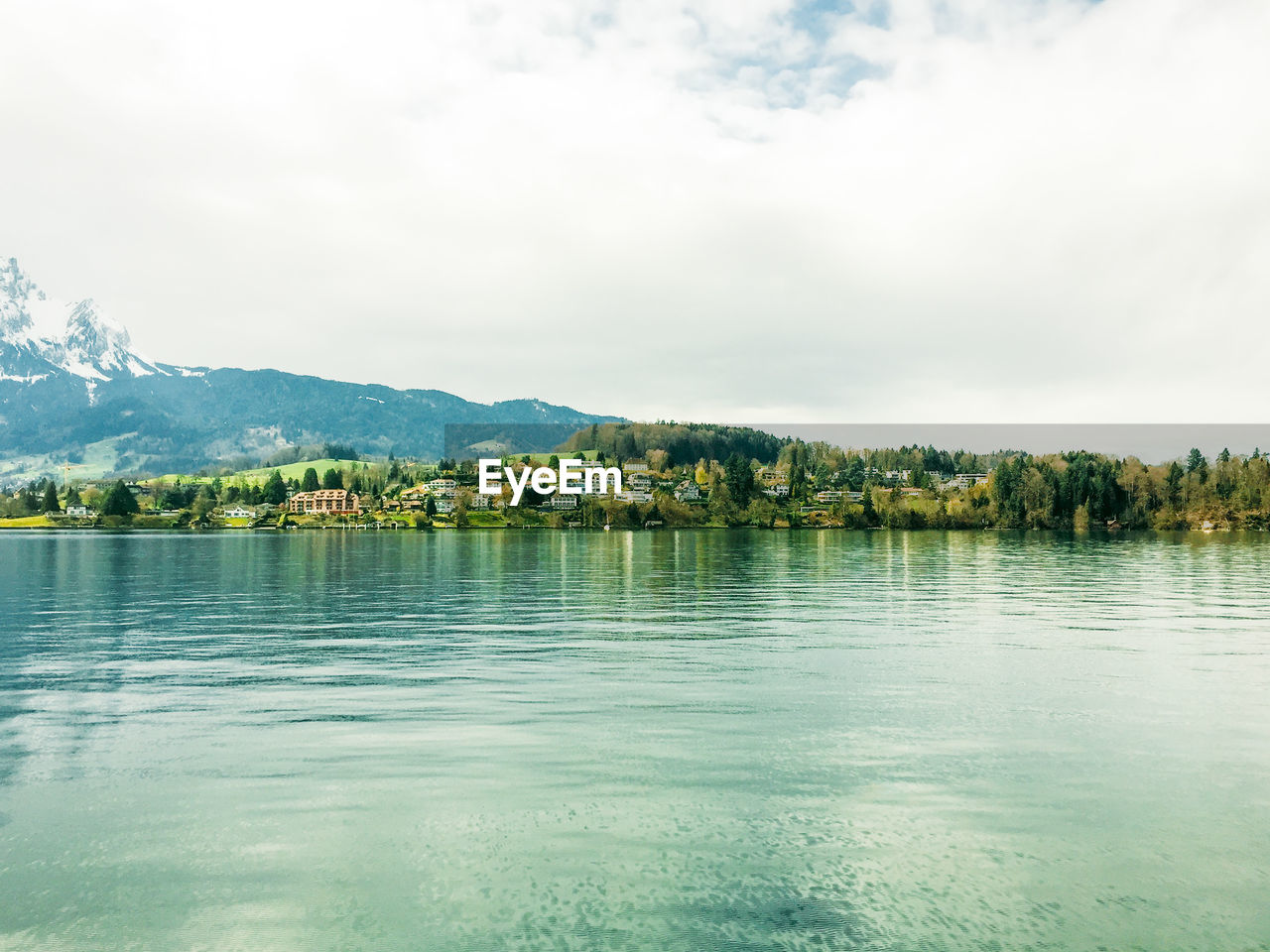 Idyllic view of lake against sky