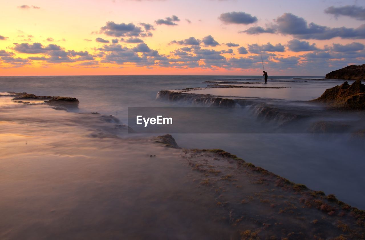 SCENIC VIEW OF SEA DURING SUNSET