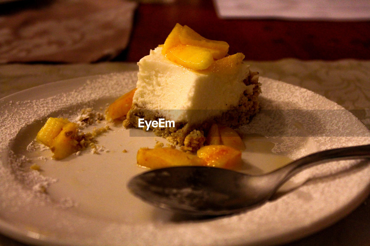 CLOSE-UP OF DESSERT IN PLATE