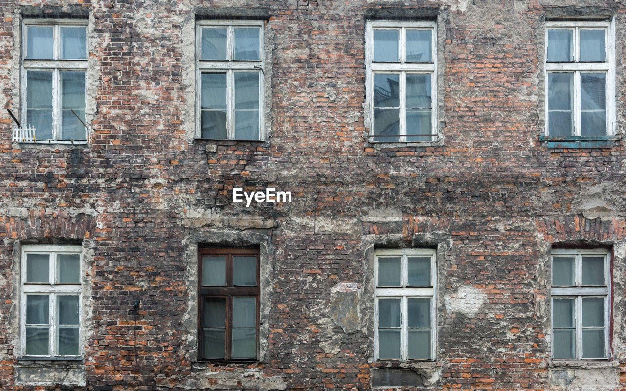 The one brown box window in the old house