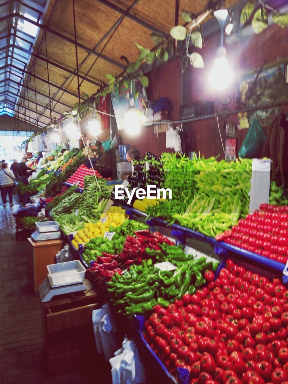 Fruits and vegetables in market stall