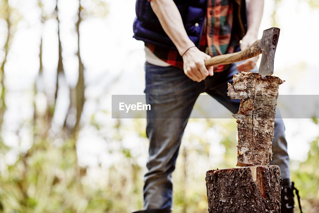 Man chopping wood