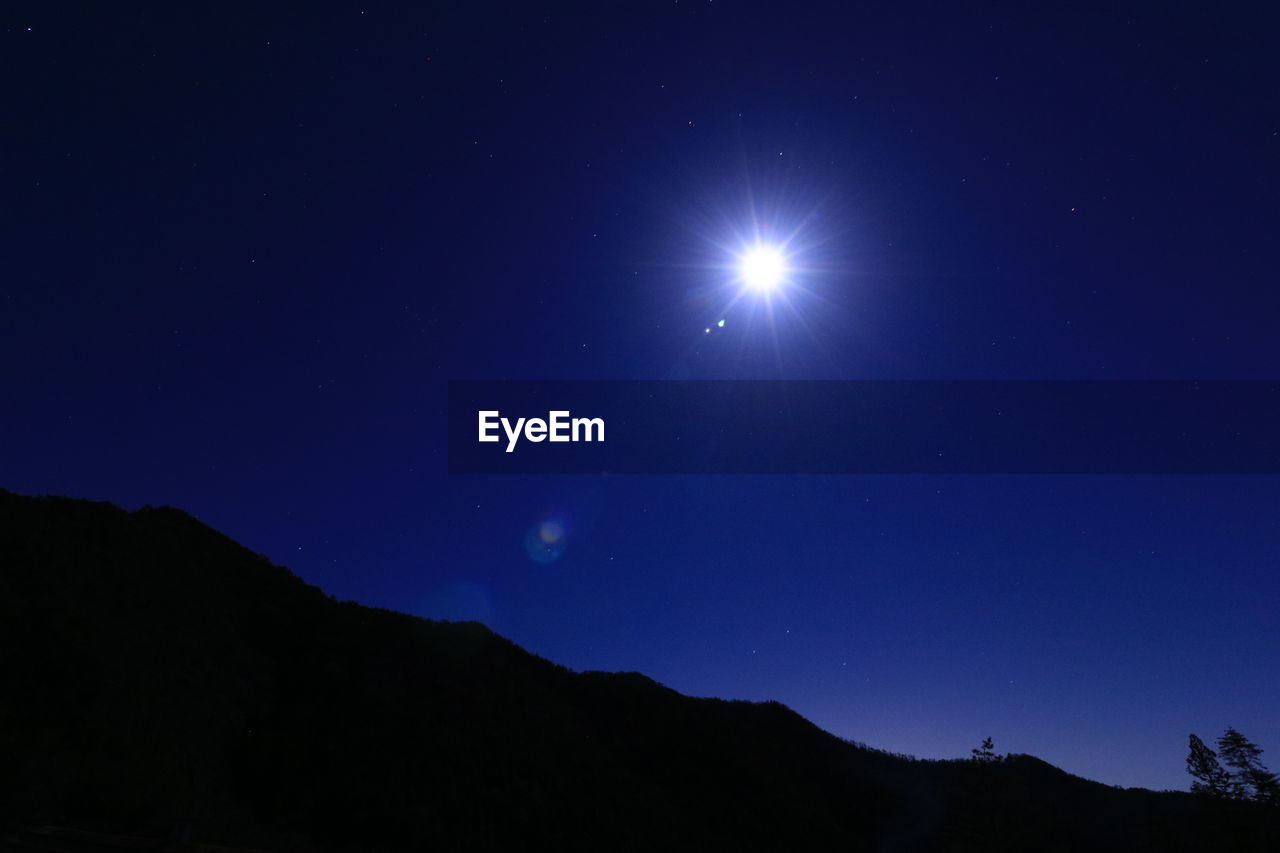 Scenic view of landscape against sky at night