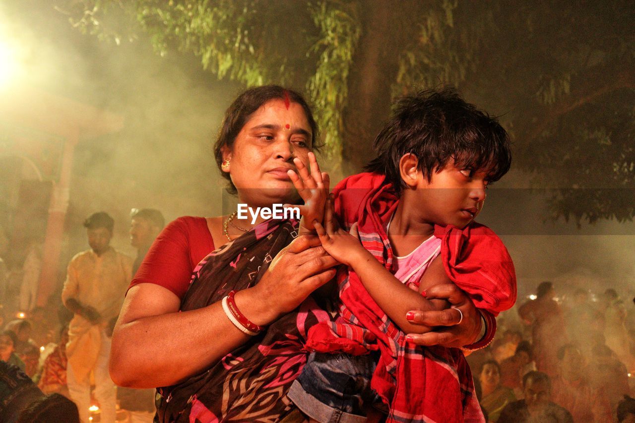 Mother and son at rakher upobash barodi lokhnath brahmachari ashram