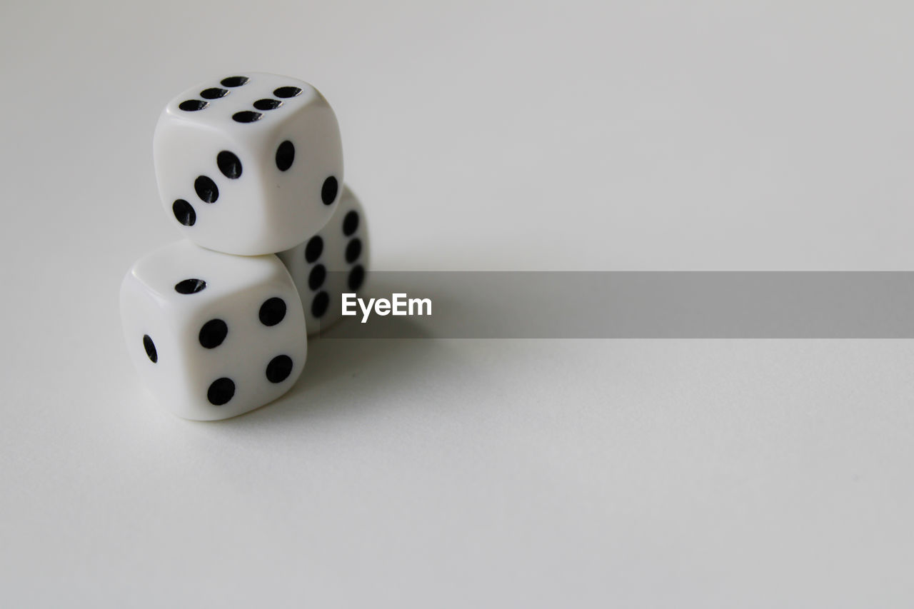 Dices on white background