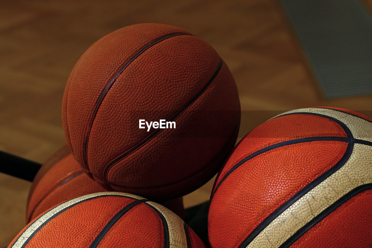 Close-up of basketball balls