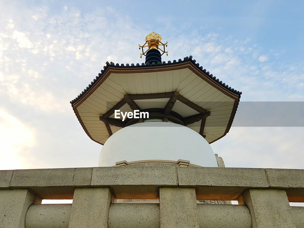 Low angle view of buddhist temple against sky