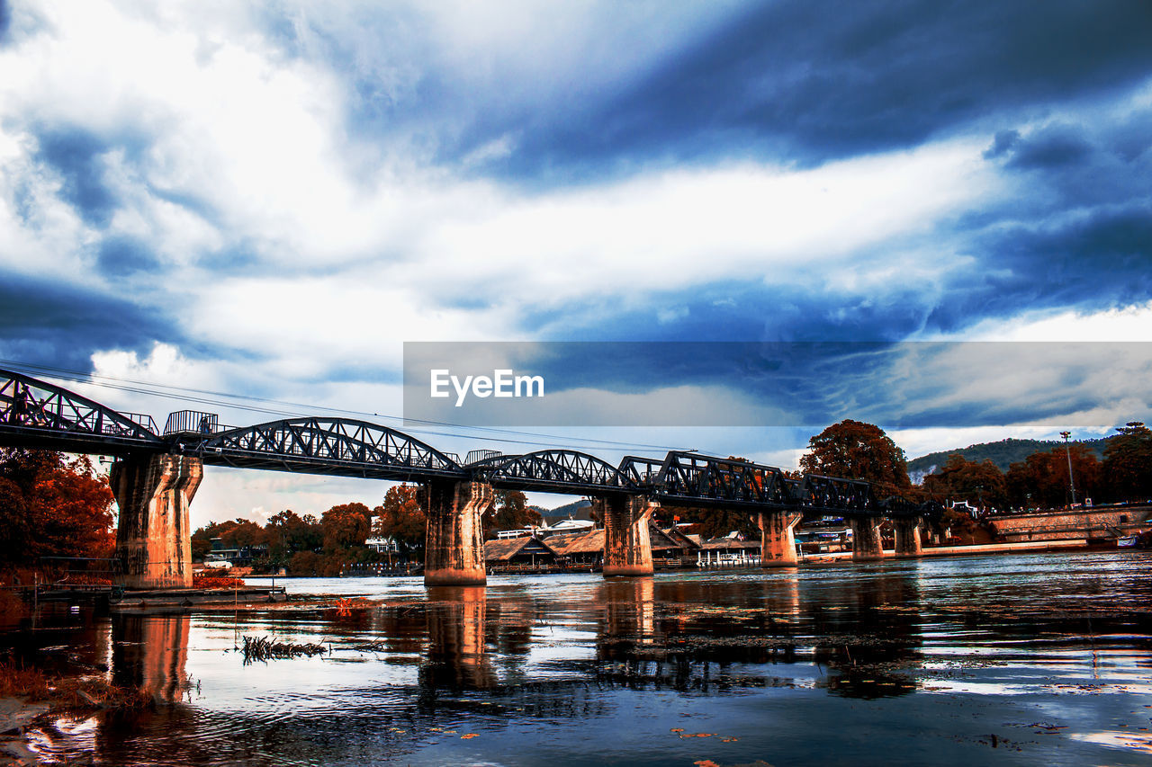 Bridge over river against sky