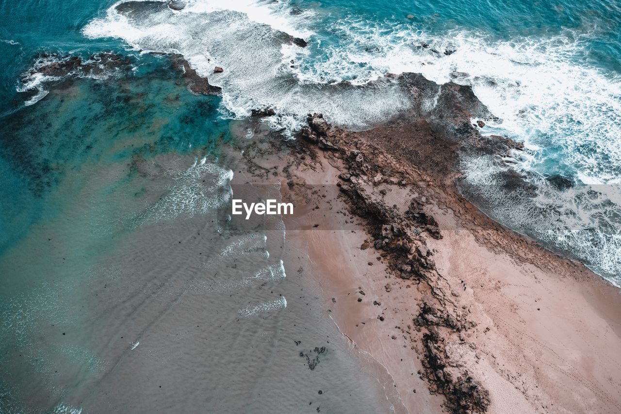 Aerial view of sea and beach