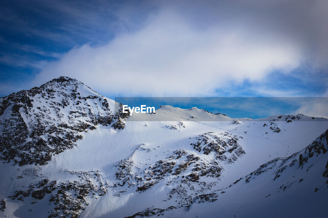 Scenic view of snowcapped mountain against sky